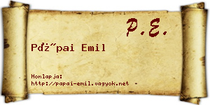 Pápai Emil névjegykártya