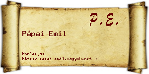 Pápai Emil névjegykártya