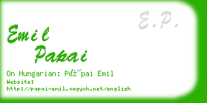 emil papai business card